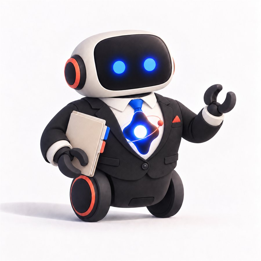 Lloyd, the Your Local AI Coach character, dressed as a legal coworker and holding a case file